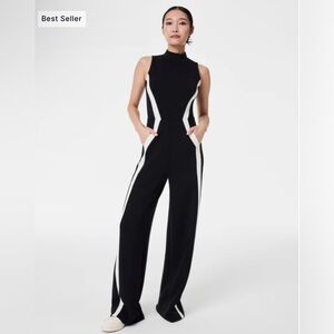 NWT SPANX AirEssentials
Mockneck Striped Jumpsuit size L Tall